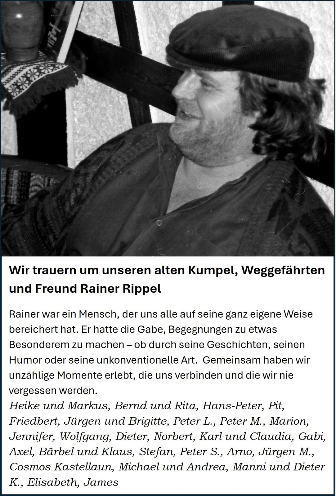 Traueranzeige für Rainer