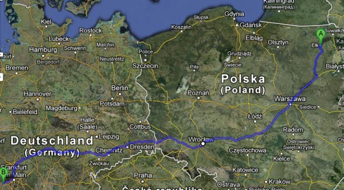 Route von Mainz nach Ełk (Lyck)